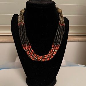 Indian vintage necklace of semi precious orange and brown beads made b…